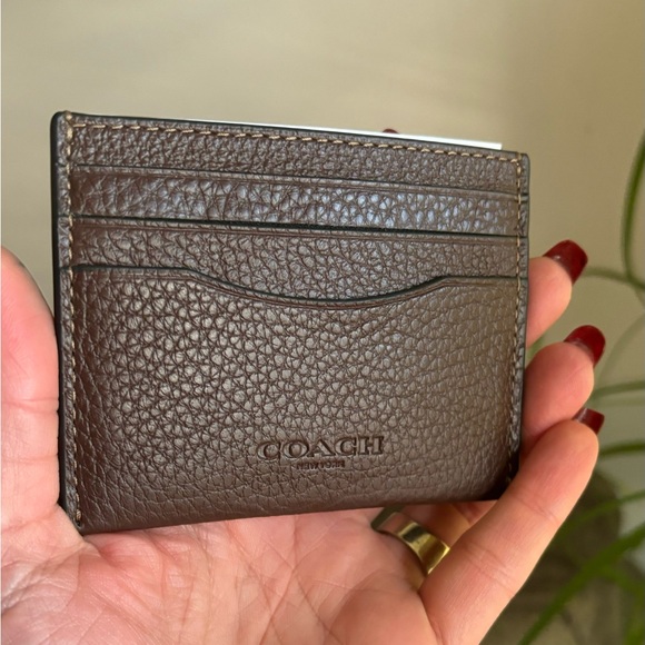 Authentic COACH Refined Pebbled Leather slim card case/ID - Picture 6 of 7